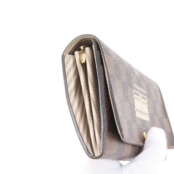 Louis Vuitton Damier Portefeuille Sarah Trunk N63179 Leather Long Wallet Bifold - Picture 3 of 9